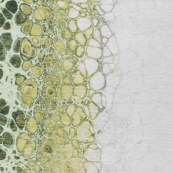 Homeroots 3' Stylish Green And Mint Abstract Washable Area Rug For Indoor And Outdoor Spaces, Durable Design 8' X 10' Polyester 582533