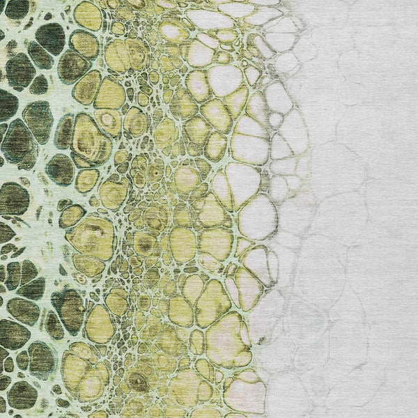 Homeroots 3' Stylish Green And Mint Abstract Washable Area Rug For Indoor And Outdoor Spaces, Durable Design 9' X 12' Polyester 582534