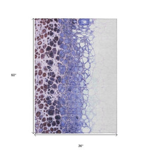 Homeroots 3' Stylish Green And Mint Abstract Washable Area Rug For Indoor And Outdoor Spaces, Durable Design 3' X 5' Polyester 582536