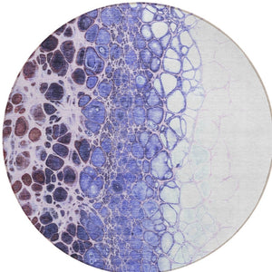 Homeroots 3' Stylish Green And Mint Abstract Washable Area Rug For Indoor And Outdoor Spaces, Durable Design 8' Round Polyester 582538