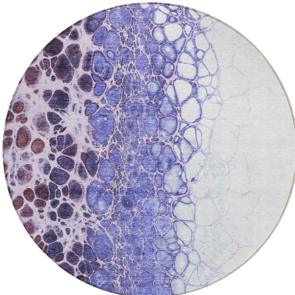 Homeroots 3' Stylish Green And Mint Abstract Washable Area Rug For Indoor And Outdoor Spaces, Durable Design 8' Round Polyester 582538