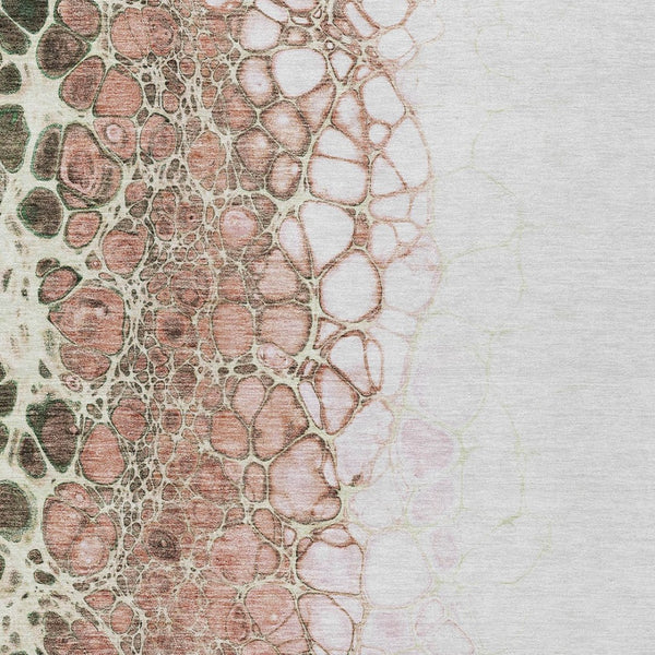 Homeroots 3' Stylish Green And Mint Abstract Washable Area Rug For Indoor And Outdoor Spaces, Durable Design 5' X 8' Polyester 582543