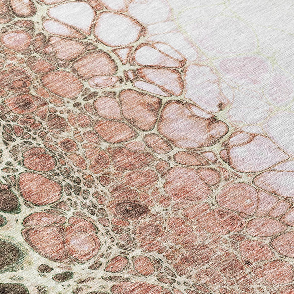 Homeroots 3' Stylish Green And Mint Abstract Washable Area Rug For Indoor And Outdoor Spaces, Durable Design 8' X 10' Polyester 582545