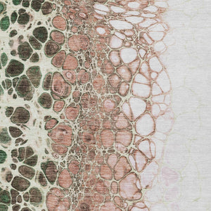 Homeroots 3' Stylish Green And Mint Abstract Washable Area Rug For Indoor And Outdoor Spaces, Durable Design 9' X 12' Polyester 582546