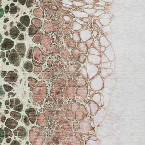 Homeroots 3' Stylish Green And Mint Abstract Washable Area Rug For Indoor And Outdoor Spaces, Durable Design 10' X 14' Polyester 582547