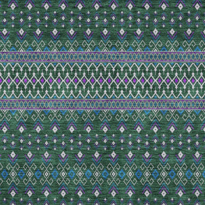 Homeroots 3' Brown Green And Olive Green Tribal Washable Area Rug For Indoor And Outdoor Spaces, Durable Design 9' X 12' Polyester 582564