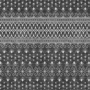 Homeroots 3' Brown Green And Olive Green Tribal Washable Area Rug For Indoor And Outdoor Spaces, Durable Design 9' X 12' Polyester 582570