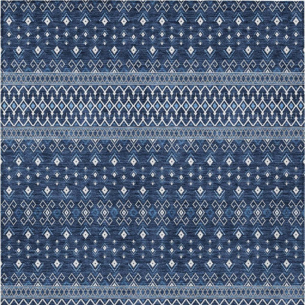 Homeroots 3' Brown Green And Olive Green Tribal Washable Area Rug For Indoor And Outdoor Spaces, Durable Design 3' X 5' Polyester 582572