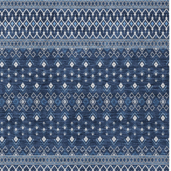 Homeroots 3' Brown Green And Olive Green Tribal Washable Area Rug For Indoor And Outdoor Spaces, Durable Design 5' X 8' Polyester 582573