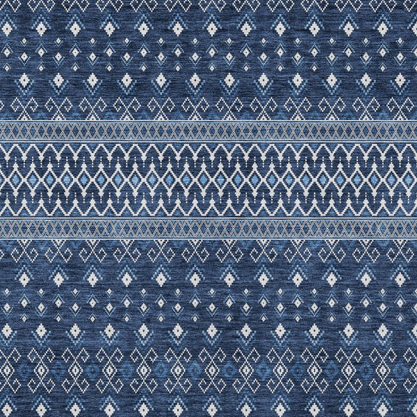 Homeroots 3' Brown Green And Olive Green Tribal Washable Area Rug For Indoor And Outdoor Spaces, Durable Design 8' X 10' Polyester 582575