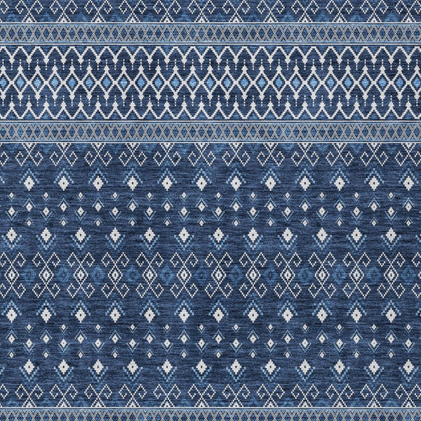 Homeroots 3' Brown Green And Olive Green Tribal Washable Area Rug For Indoor And Outdoor Spaces, Durable Design 9' X 12' Polyester 582576