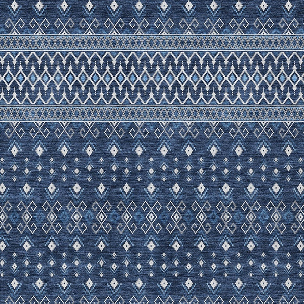 Homeroots 3' Brown Green And Olive Green Tribal Washable Area Rug For Indoor And Outdoor Spaces, Durable Design 10' X 14' Polyester 582577