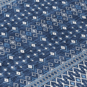 Homeroots 3' Brown Green And Olive Green Tribal Washable Area Rug For Indoor And Outdoor Spaces, Durable Design 10' X 14' Polyester 582577