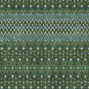 Homeroots 3' Brown Green And Olive Green Tribal Washable Area Rug For Indoor And Outdoor Spaces, Durable Design 3' X 5' Polyester 582578