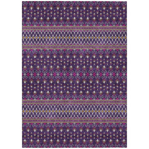 HomeRoots 9' Vibrant Tribal Area Rug in Purple, Pink & Yellow – Washable, Stain-Resistant, Indoor/Outdoor Use 9' X 12' 582588
