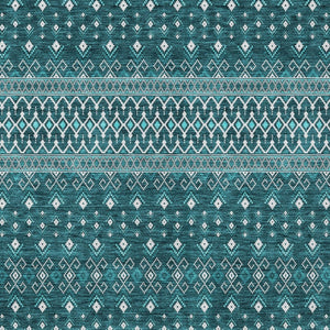 Homeroots 3' Brown Green And Olive Green Tribal Washable Area Rug For Indoor And Outdoor Spaces, Durable Design 3' X 5' Polyester 582590