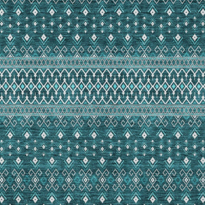 Homeroots 3' Brown Green And Olive Green Tribal Washable Area Rug For Indoor And Outdoor Spaces, Durable Design 5' X 8' Polyester 582591
