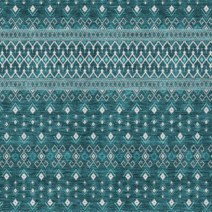 Homeroots 3' Brown Green And Olive Green Tribal Washable Area Rug For Indoor And Outdoor Spaces, Durable Design 8' X 10' Polyester 582593