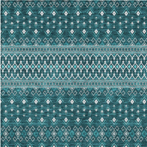 Homeroots 3' Brown Green And Olive Green Tribal Washable Area Rug For Indoor And Outdoor Spaces, Durable Design 9' X 12' Polyester 582594