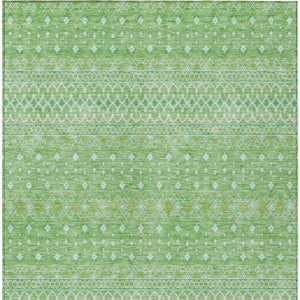 Homeroots 3' Stylish Green And Mint Tribal Washable Area Rug For Indoor And Outdoor Spaces, Durable Design 3' X 5' Polyester 582596