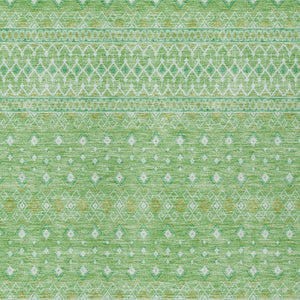 Homeroots 3' Stylish Green And Mint Tribal Washable Area Rug For Indoor And Outdoor Spaces, Durable Design 8' X 10' Polyester 582599