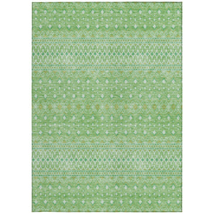 Homeroots 3' Stylish Green And Mint Tribal Washable Area Rug For Indoor And Outdoor Spaces, Durable Design 8' X 10' Polyester 582599