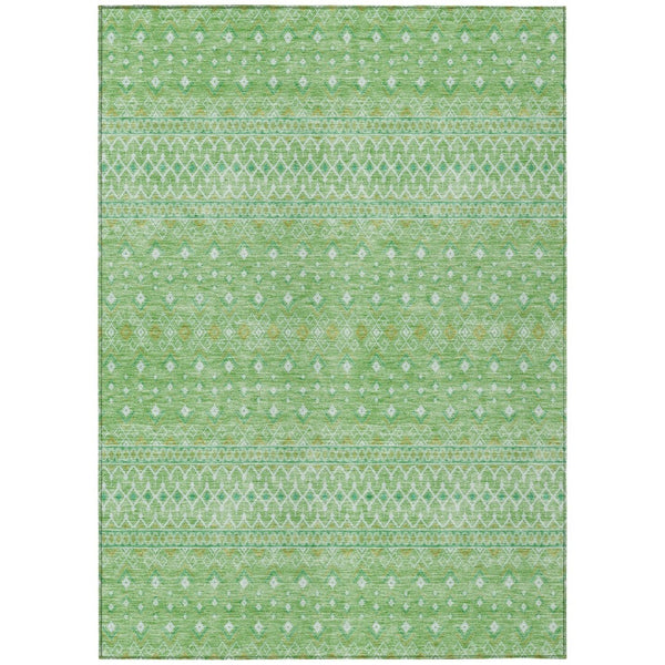 HomeRoots 9' Vibrant Green Mint Tribal Washable Area Rug for Stylish Indoor Outdoor Spaces and Durability 9' X 12' 582600