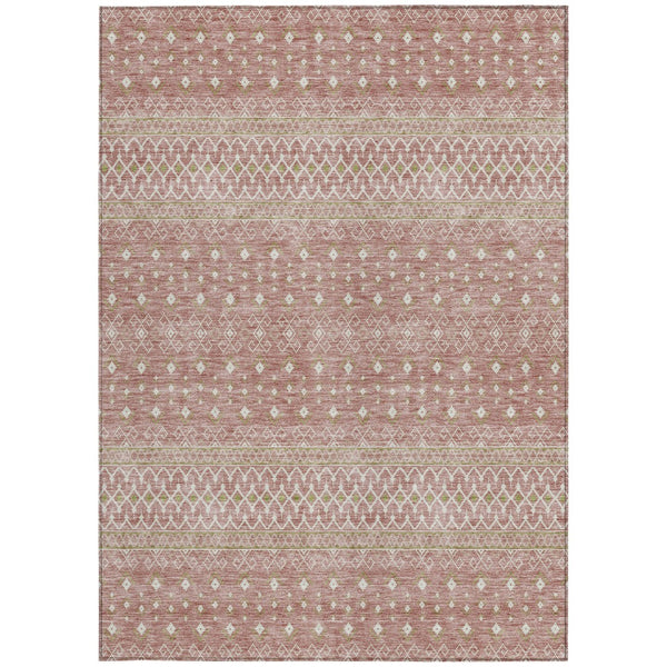 Homeroots 3' Stylish Green And Mint Tribal Washable Area Rug For Indoor And Outdoor Spaces, Durable Design 3' X 5' Polyester 582608