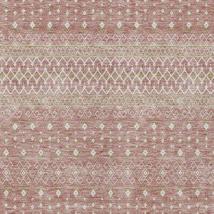 Homeroots 3' Stylish Green And Mint Tribal Washable Area Rug For Indoor And Outdoor Spaces, Durable Design 5' X 8' Polyester 582609