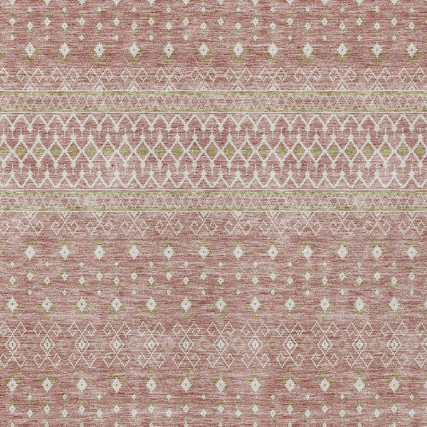 Homeroots 3' Stylish Green And Mint Tribal Washable Area Rug For Indoor And Outdoor Spaces, Durable Design 5' X 8' Polyester 582609