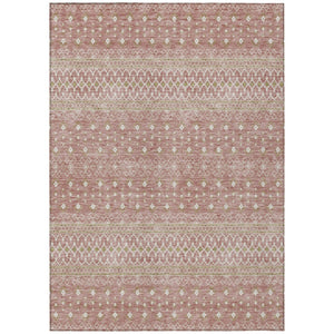 HomeRoots 9' Blush Gold and Ivory Tribal Indoor Outdoor Area Rug - Durable, Stylish & Easy to Clean for Any Space 9' X 12' 582612