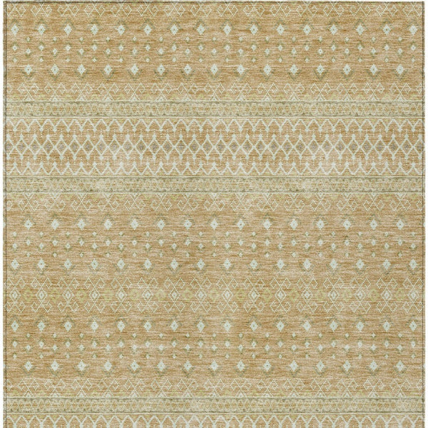 Homeroots 3' Stylish Green And Mint Tribal Washable Area Rug For Indoor And Outdoor Spaces, Durable Design 3' X 5' Polyester 582614