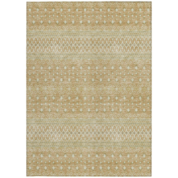 Homeroots 3' Stylish Green And Mint Tribal Washable Area Rug For Indoor And Outdoor Spaces, Durable Design 3' X 5' Polyester 582614