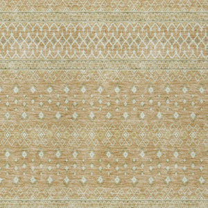 Homeroots 3' Stylish Green And Mint Tribal Washable Area Rug For Indoor And Outdoor Spaces, Durable Design 9' X 12' Polyester 582618