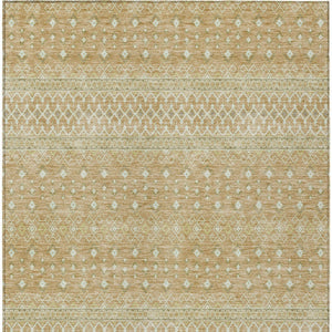 Homeroots 3' Stylish Green And Mint Tribal Washable Area Rug For Indoor And Outdoor Spaces, Durable Design 9' X 12' Polyester 582618