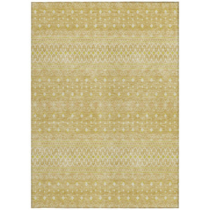Homeroots 3' Stylish Green And Mint Tribal Washable Area Rug For Indoor And Outdoor Spaces, Durable Design 5' X 8' Polyester 582621