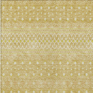 Homeroots 3' Stylish Green And Mint Tribal Washable Area Rug For Indoor And Outdoor Spaces, Durable Design 9' X 12' Polyester 582624