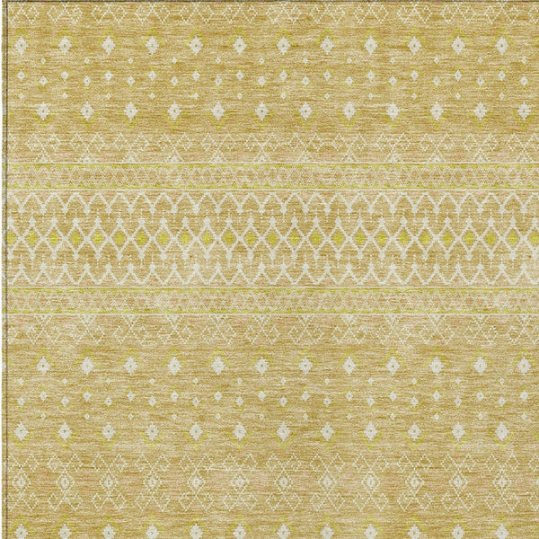 Homeroots 3' Stylish Green And Mint Tribal Washable Area Rug For Indoor And Outdoor Spaces, Durable Design 9' X 12' Polyester 582624