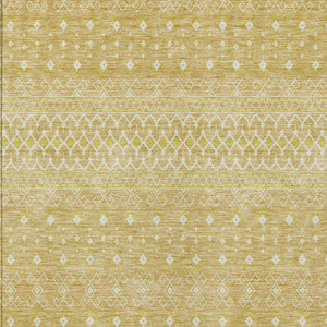 Homeroots 3' Stylish Green And Mint Tribal Washable Area Rug For Indoor And Outdoor Spaces, Durable Design 10' X 14' Polyester 582625