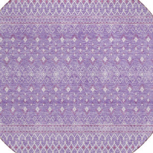 Homeroots 3' Stylish Green And Mint Tribal Washable Area Rug For Indoor And Outdoor Spaces, Durable Design 8' Round Polyester 582628