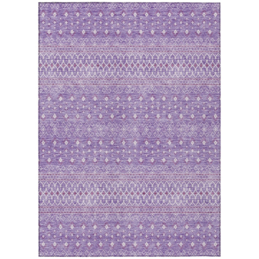 HomeRoots 9' Stylish Lavender and Purple Tribal Washable Area Rug for Indoor and Outdoor Living Spaces 9' X 12' 582630