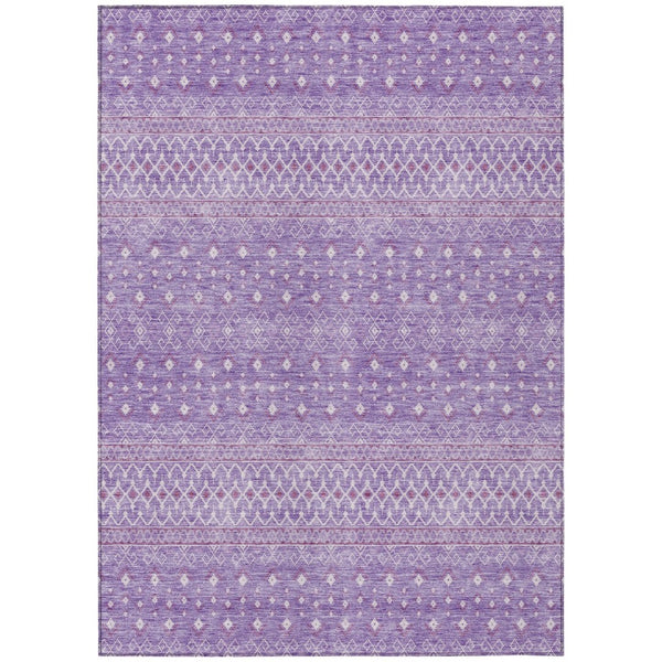 HomeRoots 9' Stylish Lavender and Purple Tribal Washable Area Rug for Indoor and Outdoor Living Spaces 9' X 12' 582630