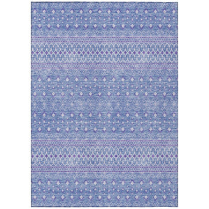HomeRoots 9' Vibrant Tribal Area Rug in Sky Blue, Purple & Ivory - Washable & Durable for Indoor/Outdoor Use 9' X 12' 582636