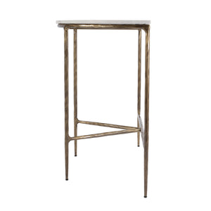 Butler Specialty Evelyn Console Table: Timeless Demilune Design With Exquisite Marble Top And Elegant Brass Legs White Iron,Banswara Marble 5826389-butler