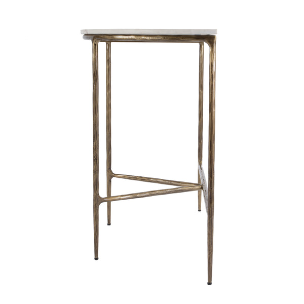Butler Specialty Evelyn Console Table: Timeless Demilune Design With Exquisite Marble Top And Elegant Brass Legs White Iron,Banswara Marble 5826389-butler