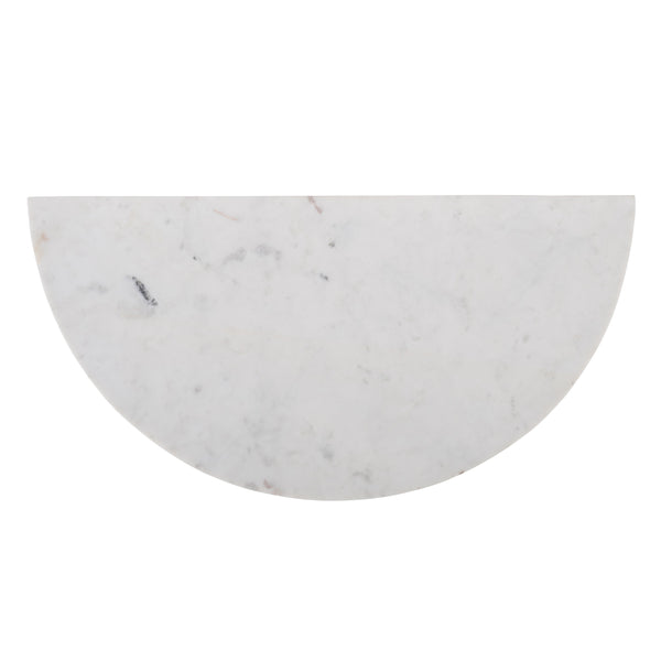 Butler Specialty Evelyn Console Table: Timeless Demilune Design With Exquisite Marble Top And Elegant Brass Legs White Iron,Banswara Marble 5826389-butler