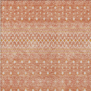 Homeroots 3' Stylish Green And Mint Tribal Washable Area Rug For Indoor And Outdoor Spaces, Durable Design 5' X 8' Polyester 582639