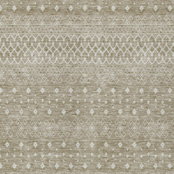 Homeroots 3' Stylish Green And Mint Tribal Washable Area Rug For Indoor And Outdoor Spaces, Durable Design 3' X 5' Polyester 582650