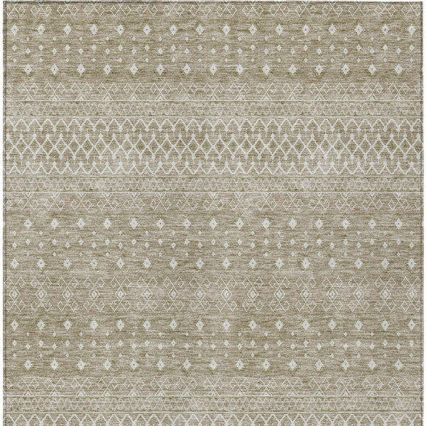 Homeroots 3' Stylish Green And Mint Tribal Washable Area Rug For Indoor And Outdoor Spaces, Durable Design 5' X 8' Polyester 582651