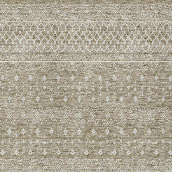 Homeroots 3' Stylish Green And Mint Tribal Washable Area Rug For Indoor And Outdoor Spaces, Durable Design 8' X 10' Polyester 582653